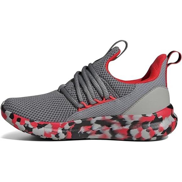 NWT adidas Unisex Kids Lite Racer Adapt 7.0 Sneaker, Grey/Solar Red/Grey-S6.5 - Picture 3 of 6